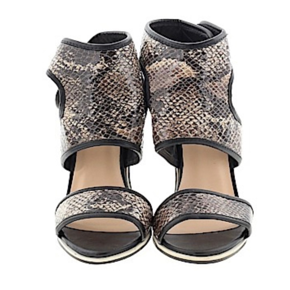 Beau and Ashe snakeskin print chunky heel